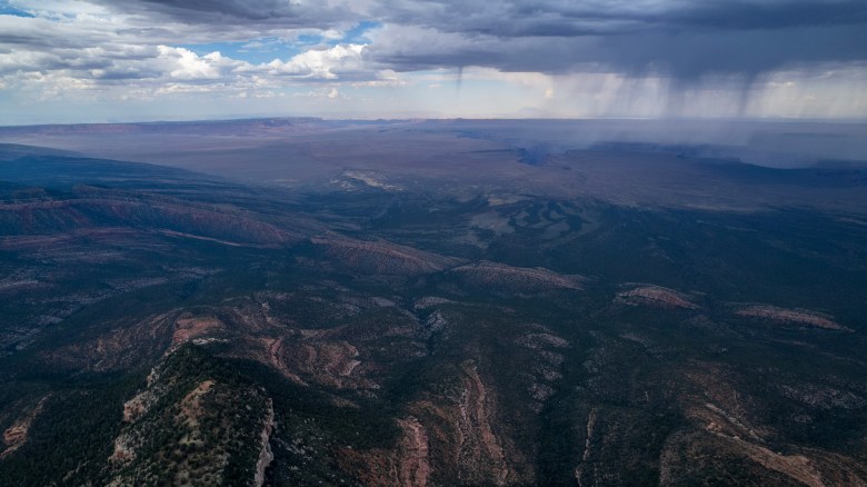 A view of Marble Canyon and the Vermilion Cliffs from above the Kaibab Plateau shows the northeastern parcel of the newly designated monument.