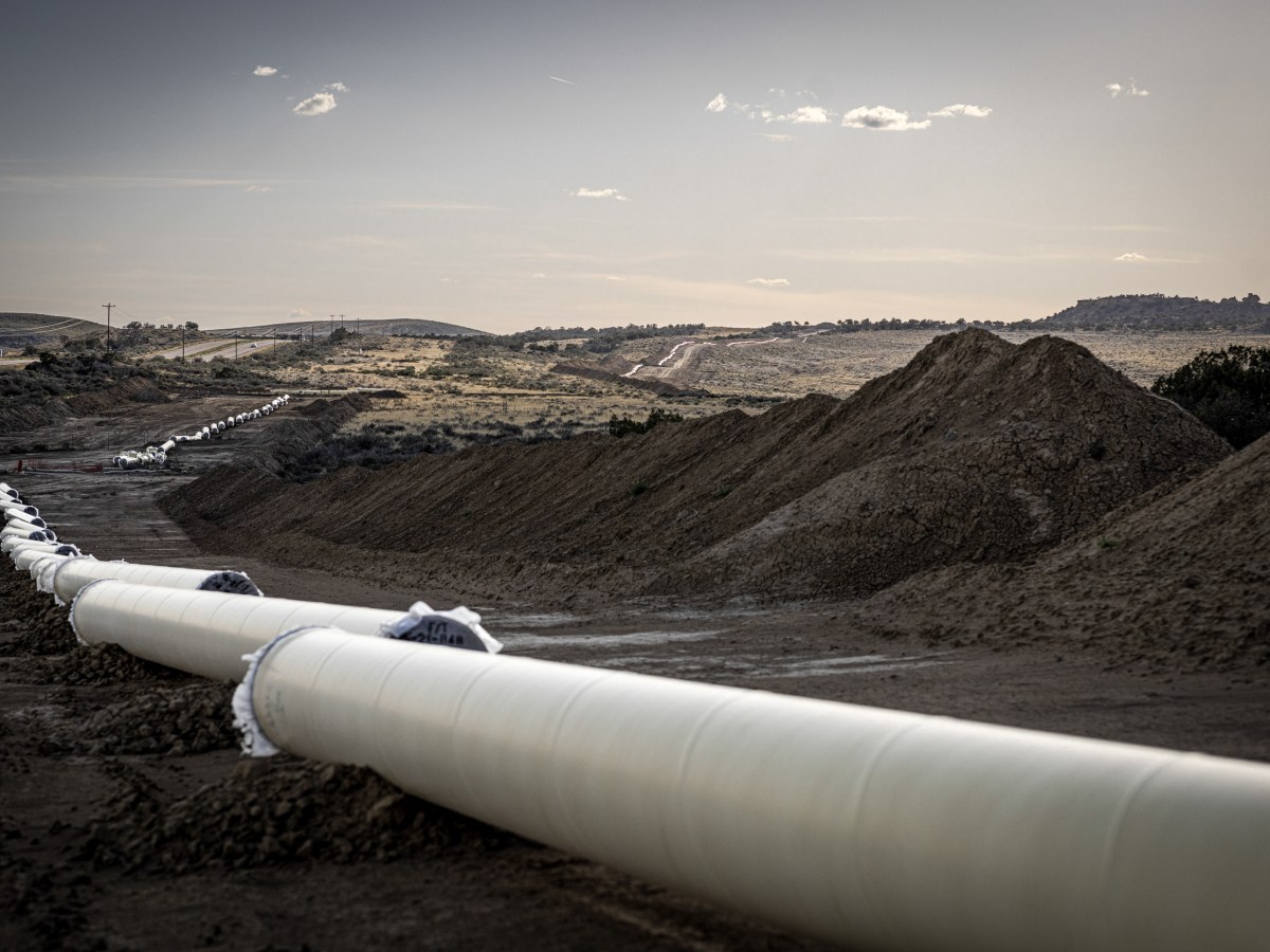The Navajo-Gallup Water Supply Project pipeline east of Window Rock, Arizona.