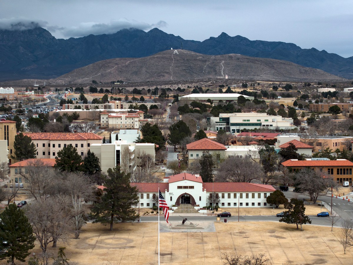 New Mexico State University, as seen in an aerial view, is a land-grant school founded in 1888.