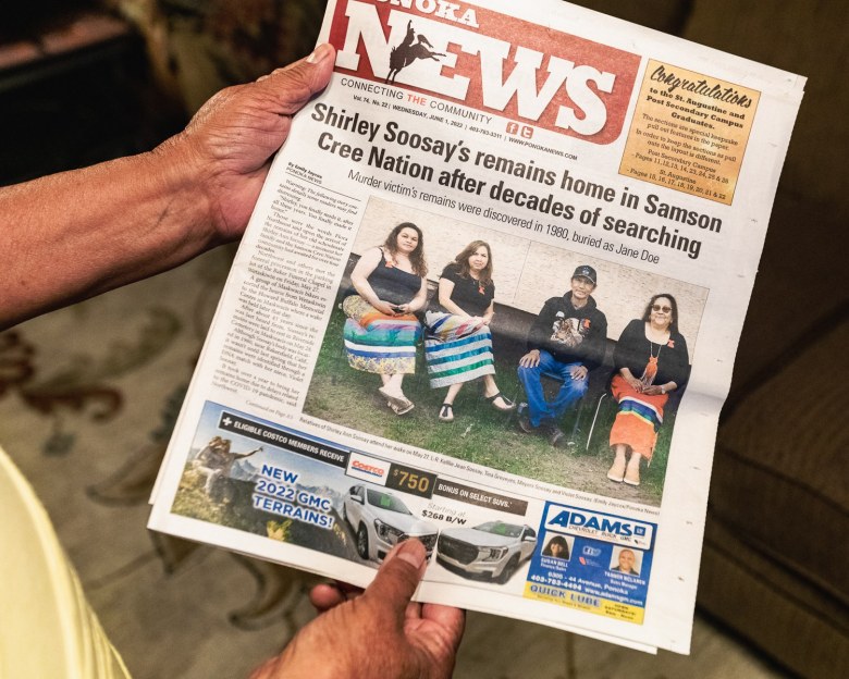 A front page article in the local newspaper reported on the return of Shirley Soosay’s remains.