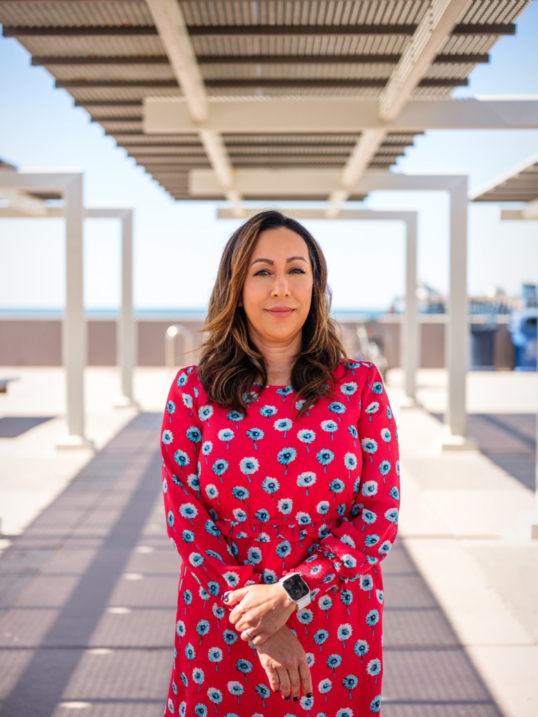 Current Imperial Beach mayor and longtime environmental activist Paloma Aguirre, photographed near the community’s popular pier in November.