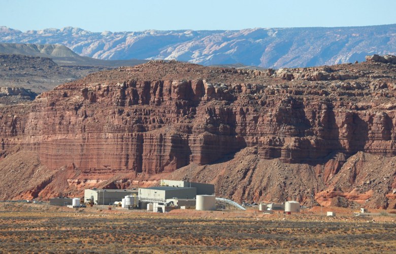 Shootaring Canyon Uranium Mill outside Ticaboo, Utah, in 2017. Anfield Energy has purported plans to restart the mill.