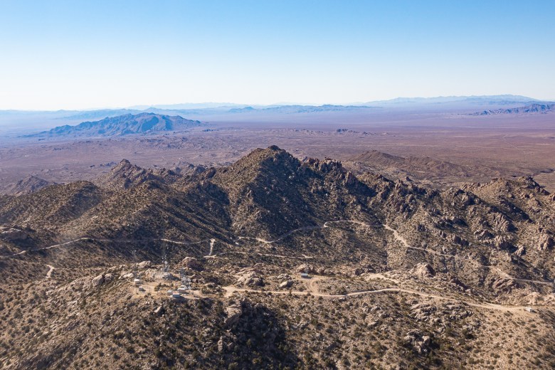 Aerial view of Christmas Tree Pass in Avi Kwa Ame National Monument in the Mojave Desert, which was designated in March 2023.