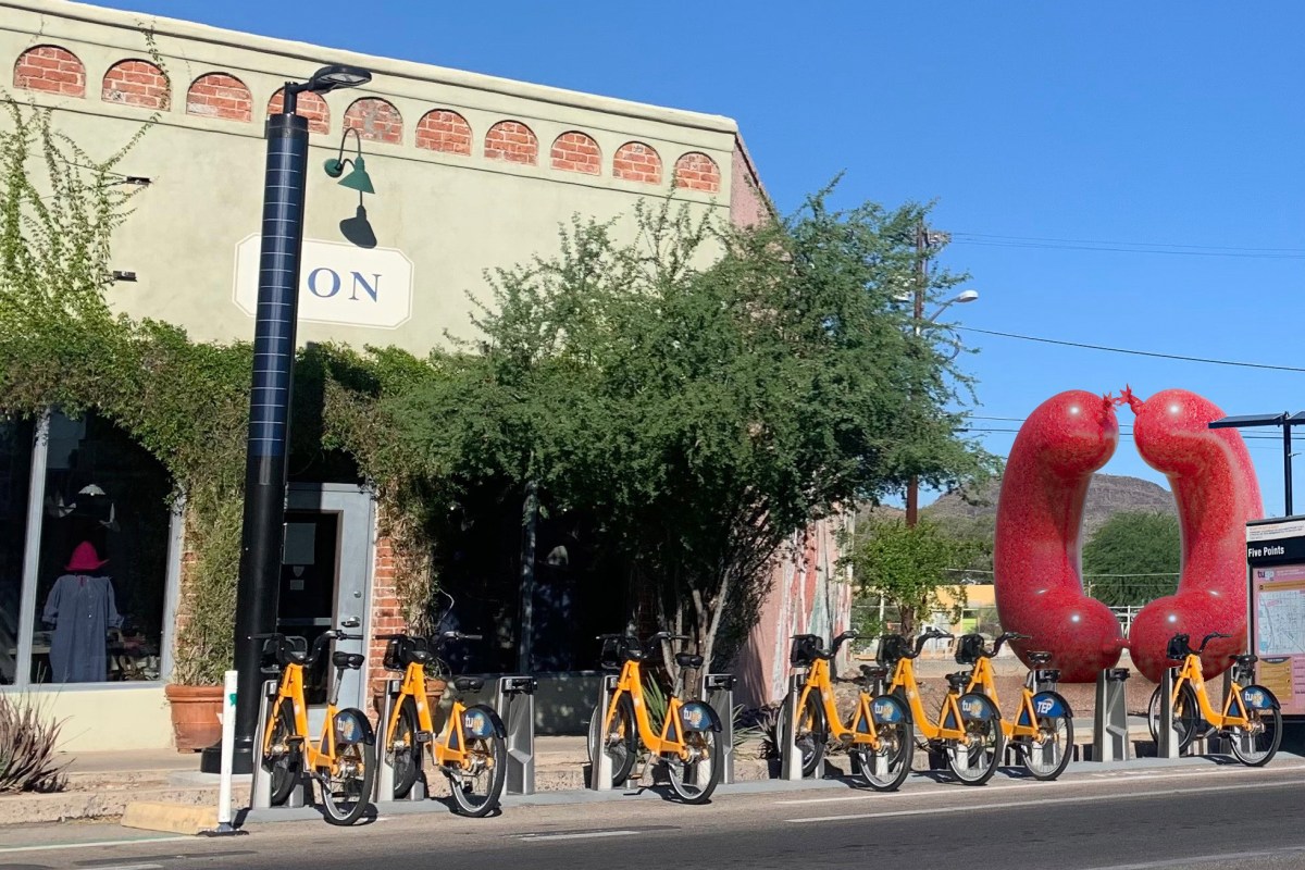 An artist’s rendering showing one possible location for the chorizo shaped sculpture that will honor Tucson's shared Mexican and Chinese heritage.