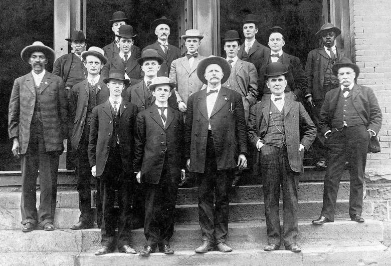 Bass Reeves (left) with a group of marshals in 1907.