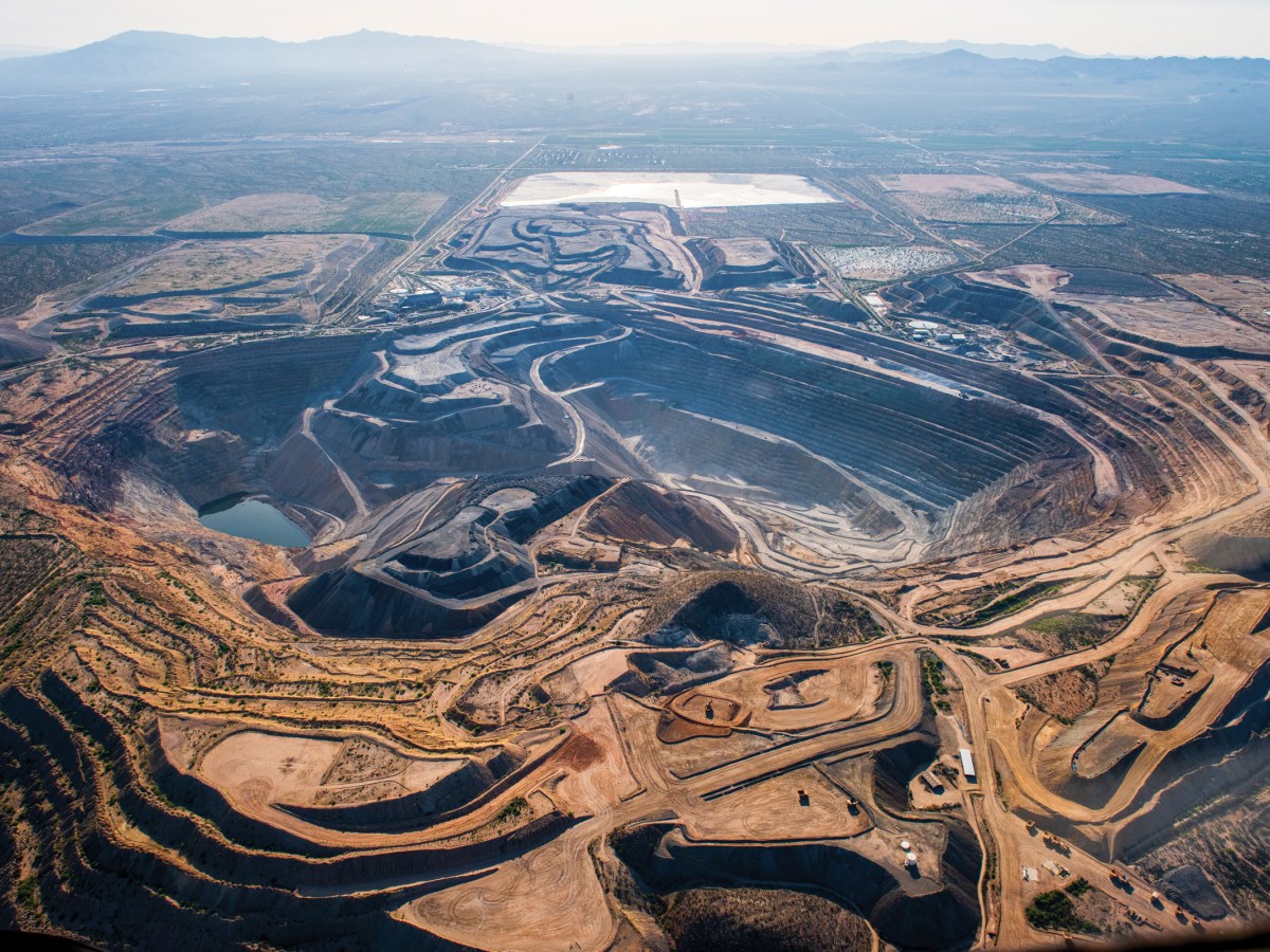 The Asarco Mission Complex copper mines at the southern border of the  San Xavier District of the  Tohono O’odham Nation.