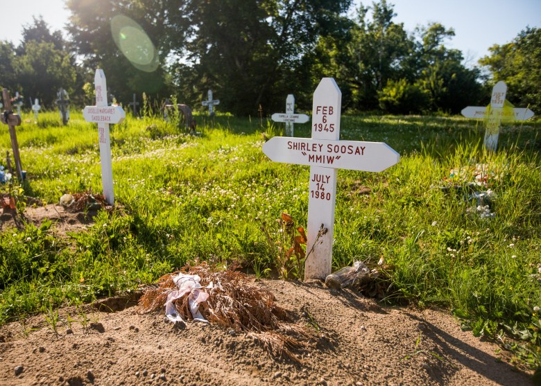 The headstone of Shirley Soosay at Riverside Cemetery in Maskwacis, Alberta.