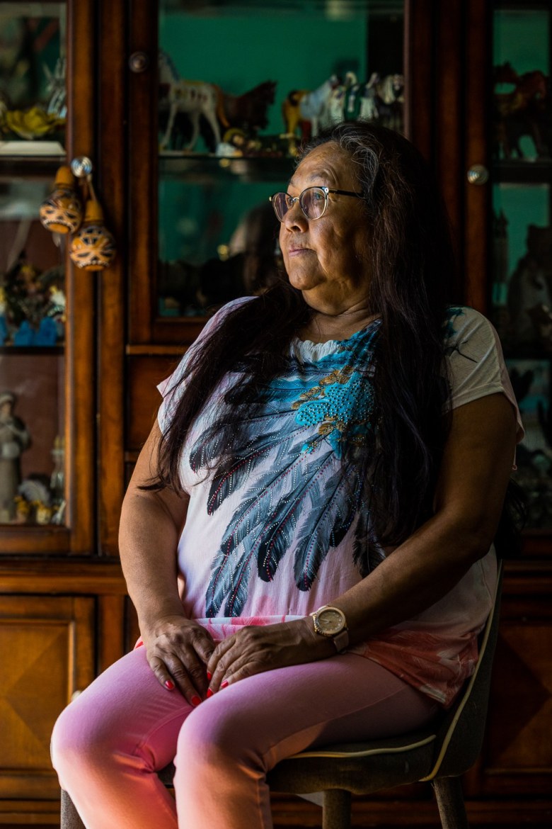 Violet Soosay in her home in Maskwacis, Alberta in 2022.