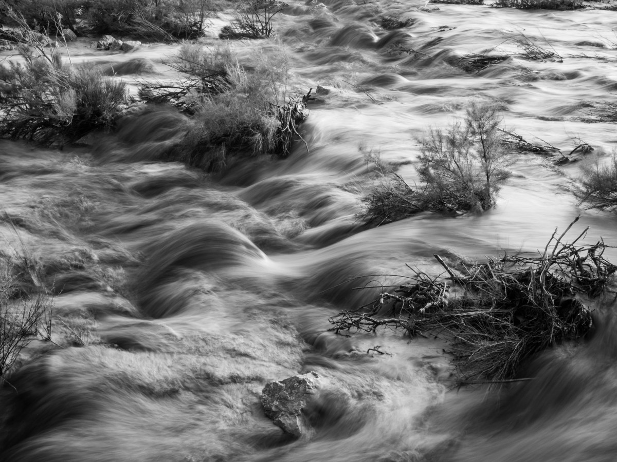 Tucson, Arizona's Rillito River as seen after a summer monsoon storm in 2022.