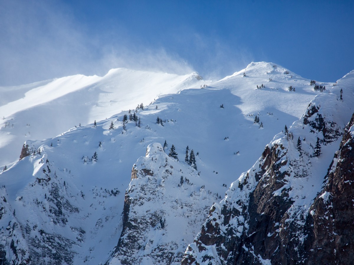 The wind tears snow from the top of Gothic Mountain. Wind is one of many factors driving snow sublimation.